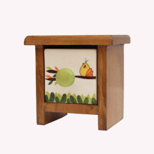 Handcrafted 1 Ceramic Drawers Chest with Wooden Box