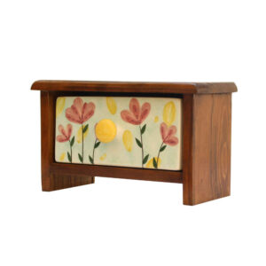 Handcrafted 1 Ceramic Drawers Chest with Wooden Box – Flowers