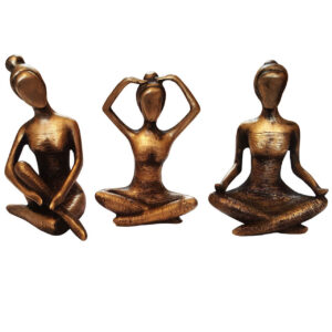 Set of 3 Decorative Yoga Girls Figurines – Peaceful Yoga Pose Art