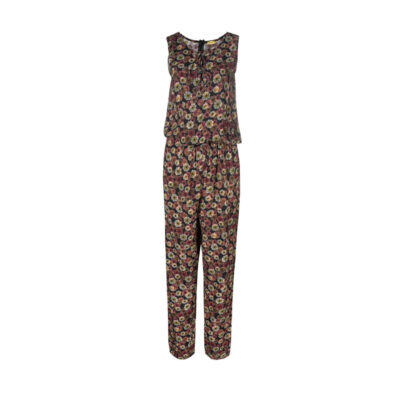 Women's Floral Jumpsuit with Side Belt for Elegant Casual and Summer Wear Model Bita
