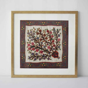 Persian Embroidered Tapestry Wall Hanging – Floral Zendegi Textile Art