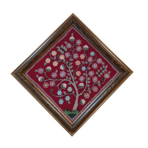 Persian Embroidered Tapestry Wall Hanging – Floral Tree of Life Textile Art