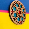 Wooden Geometric Coaster 2-Pack – Afra Design, Boho Style