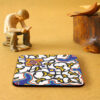 Bita Persian Floral Coasters with Holder – Square Wooden Artistic Set