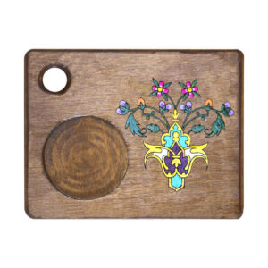 Chichak Persian Floral Coasters – Square Wooden Artistic Drink Protector Set