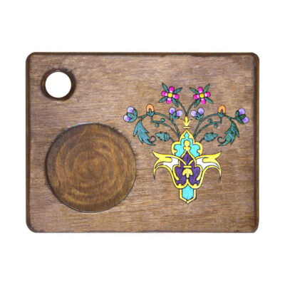 Chichak Persian Floral Coasters – Square Wooden Artistic Drink Protector Set