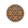 Wooden Geometric Coaster 2-Pack – Colorful Design, Boho Style