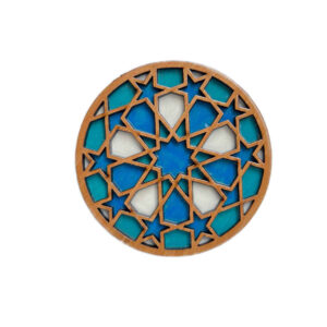 Wooden Geometric Coaster 2-Pack – Darya Design, Boho Style