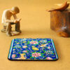 Persian Floral Coasters with Holder – Square Artistic Wooden Set
