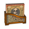 Naser al-Din Shah Coasters with Holder – Persian King Pattern Wooden Set