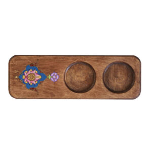 Golpar Persian Floral Coasters – Rectangular Wooden Artistic Drink Protector Set