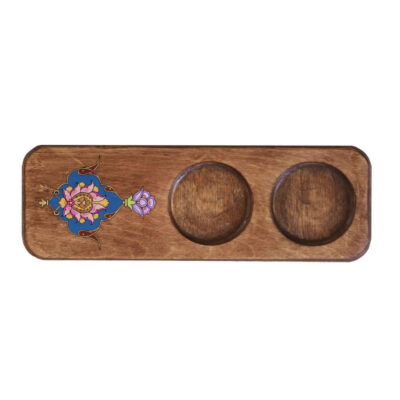 Golpar Persian Floral Coasters – Rectangular Wooden Artistic Drink Protector Set