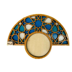 Wooden Geometric Coaster 2-Pack – Kiana Design, Boho Style