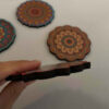 Laya Persian Mandala Coasters – Round Artistic Wooden Drink Protector Set