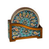 Luxino Persian Mandala Coasters – Round Wooden Artistic Drink Protector Set