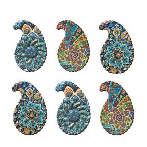 Minakari Persian Mandala Coasters – Wooden Artistic Drink Protector Set