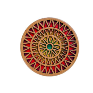Wooden Geometric Coaster 2-Pack – Raika Design, Boho Style
