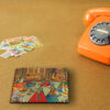 Rima Miniature Coasters with Holder – Square Persian Artistic Wooden Set