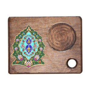 Sana Persian Floral Coasters – Square Wooden Artistic Drink Protector Set