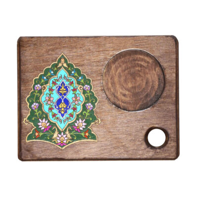 Sana Persian Floral Coasters – Square Wooden Artistic Drink Protector Set