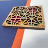 Wooden Geometric Coaster 2-Pack – Tara Design, Boho Style