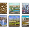 Old Tehran Photos Coasters with Holder – Square Wooden Drink Protector Set