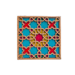 Wooden Geometric Coaster 2-Pack – Tina Design, Boho Style