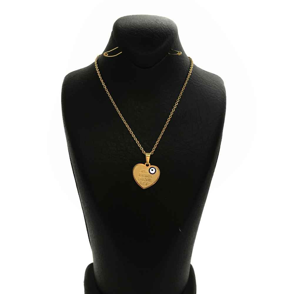 Islamic Wan Yakad Steel Necklace with Heart Pendant