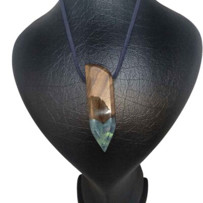 Handcrafted Wood & Resin Pendant Necklace - Kian Bold Design