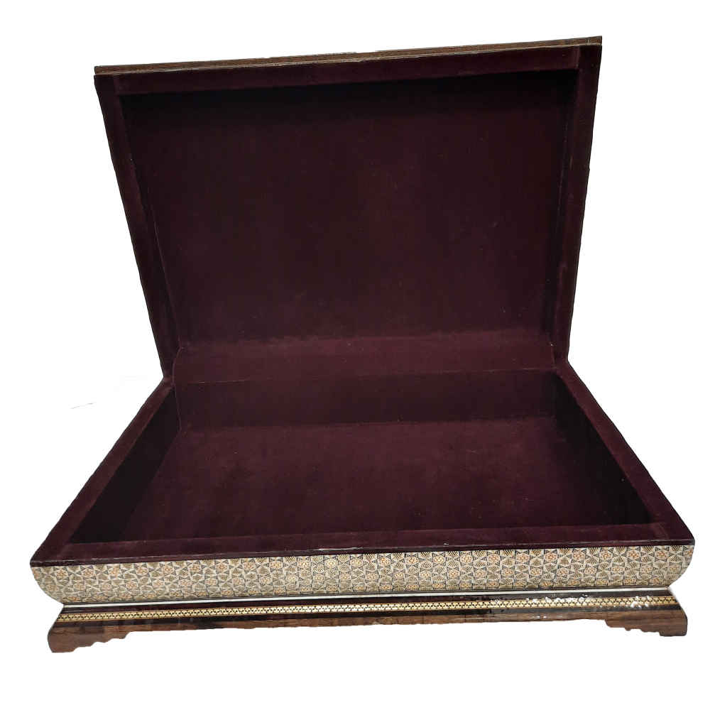Beautiful Wooden Quran Storage Box – Khatam Enameled with Velvet Lining Model Honar