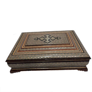 Beautiful Wooden Quran Storage Box – Khatam Enameled with Velvet Lining Model Honar
