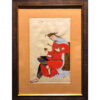 Original Persian Safavid Art Painting: Watercolor and Gouache on Cardboard - Tazhib