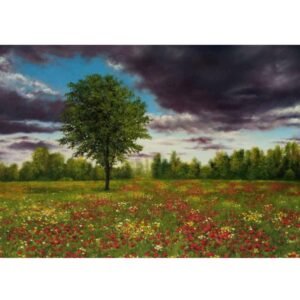 Original Painterly Art Painting – Oil on Cardboard Landscape Spring