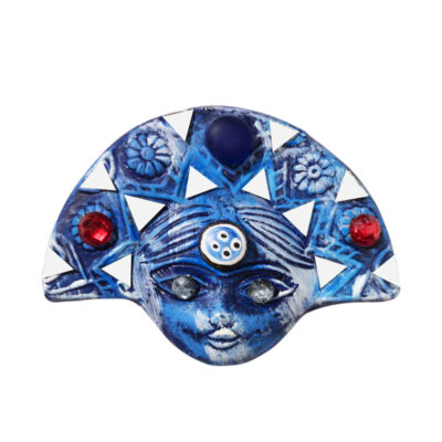 Traditional Persian Pottery Wall Hanging with Noor & Evil Eye Design