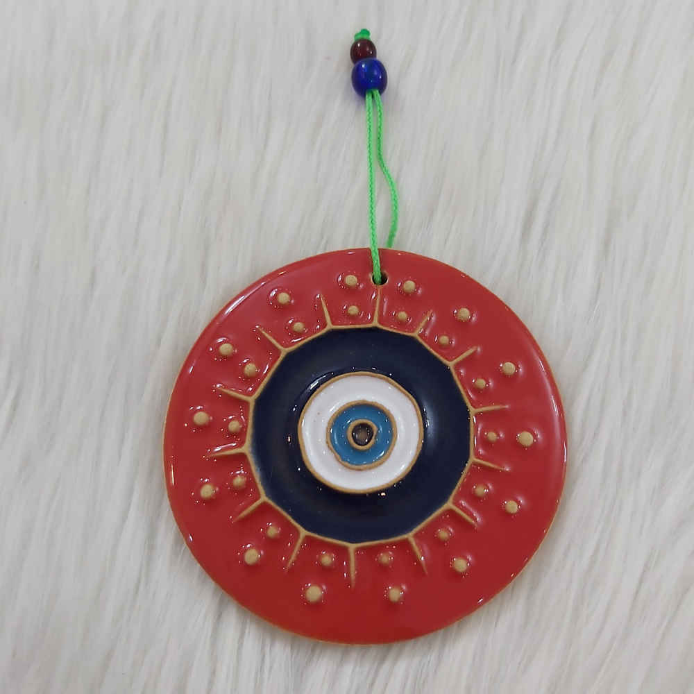 Persian Pottery Wall Hanging Amulet Model Cheshm Nazar
