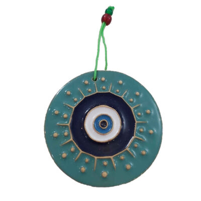 Iranian Pottery Wall Hanging with Cheshm Nazar Evil Eye Design