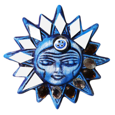 Persian Pottery Wall Decor with Star & Evil Eye Design