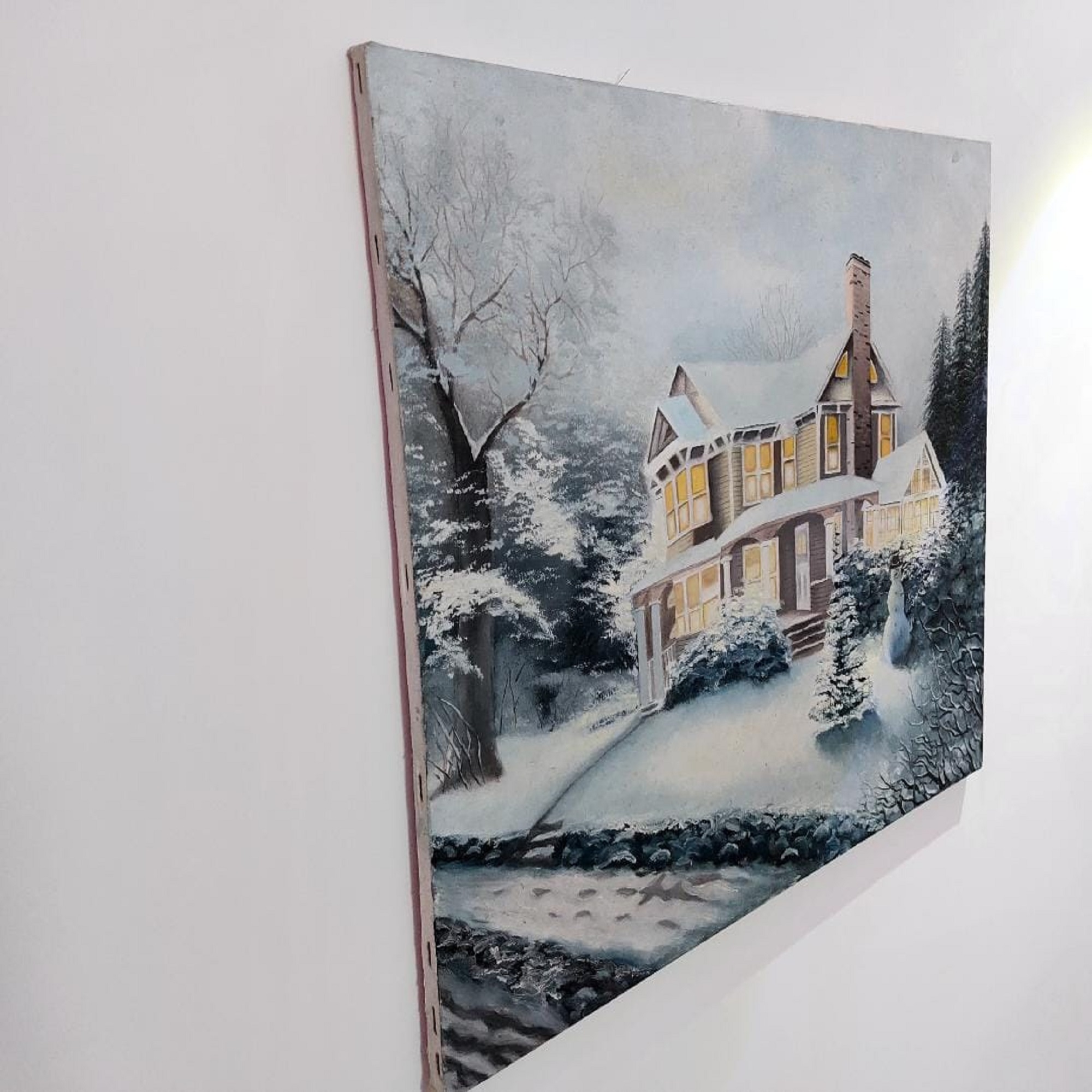 Original Realism Painting -Oil on Canvas, Winter by Ebrahim Shirian