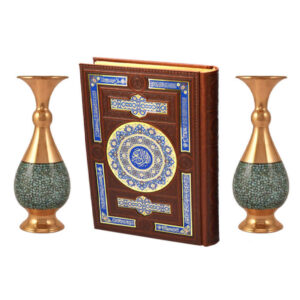 Treasured Persian Minakari Vases and Quran Book Gift Set