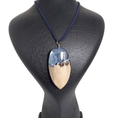 Handcrafted Wood & Resin Pendant Necklace - Sea Artisan Design