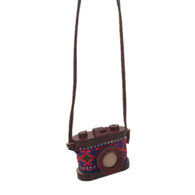 Handcrafted Wooden Pendant Necklace - Camera Design