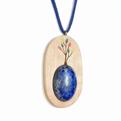 Hand-Carved Wooden Pendant Necklace – Lajward Artisan Design