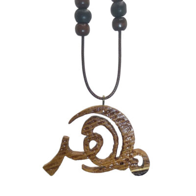 Persian Hand-Carved Wooden Pendant Necklace - Mehr Calligraphy Design