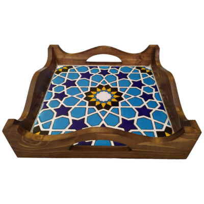 Bina Traditional Wooden Serving Tray - Persian Style Tea & Coffee Tray