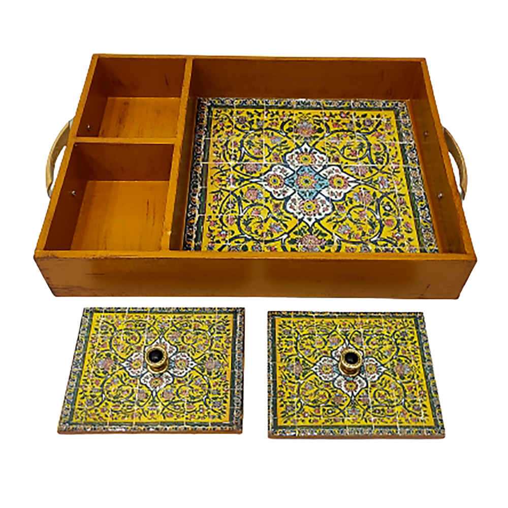 Ethnic Darya Persian Wooden Serving Tray – Tea Serving Tray