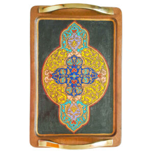 Ethnic Eslimi Wooden Serving Tray – Timeless Persian Pattern