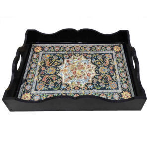 Ethnic Farsh Wooden Serving Tray – Persian Motif Elegant Tray