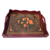 Ethnic Floral Wooden Serving Tray - Persian Art Style