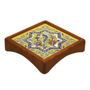 Gol O Morgh Wooden Serving Tray – Traditional Persian Artwork Drinks Tray