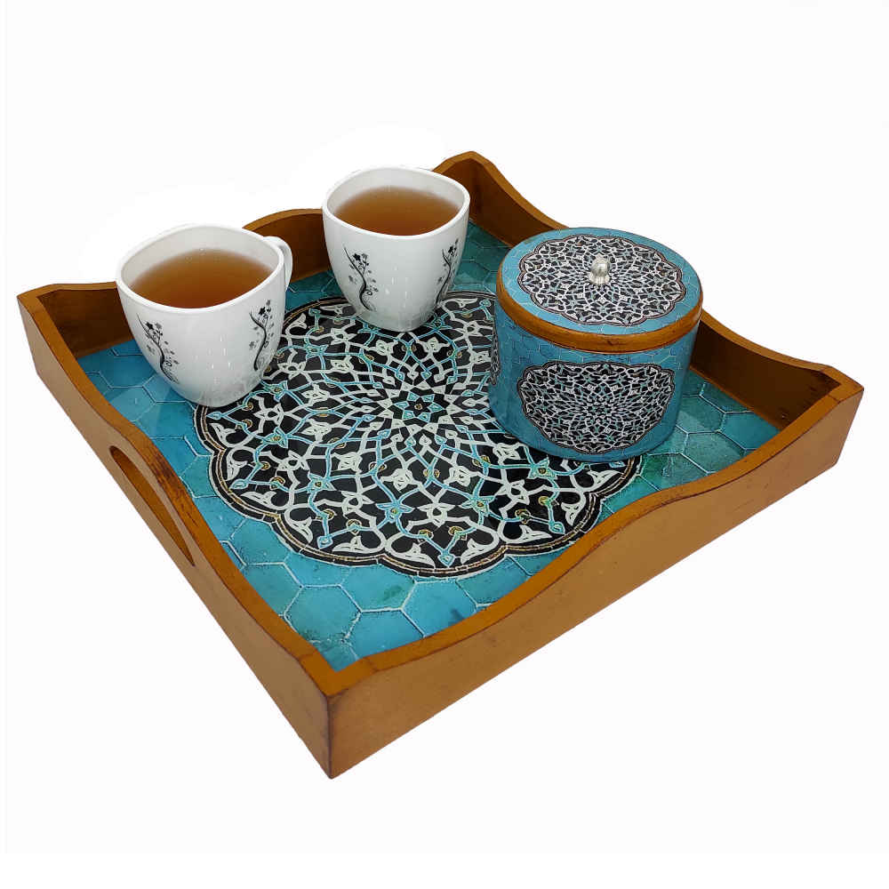 Ethnic Houz Wooden Serving Tray – Persian Garden Inspired Tray